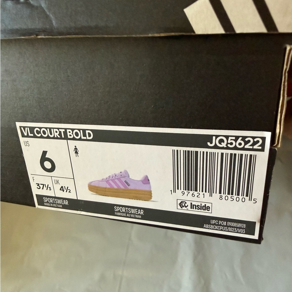Adidas VL Court Bold Women’s 6 Purple Pink Platform Sneakers JQ5622 NEW - Picture 2 of 9